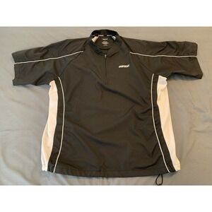 Marucci Men's Large Polyester 1/4 Zip Shirt Black/White Hem Draw String Baseball